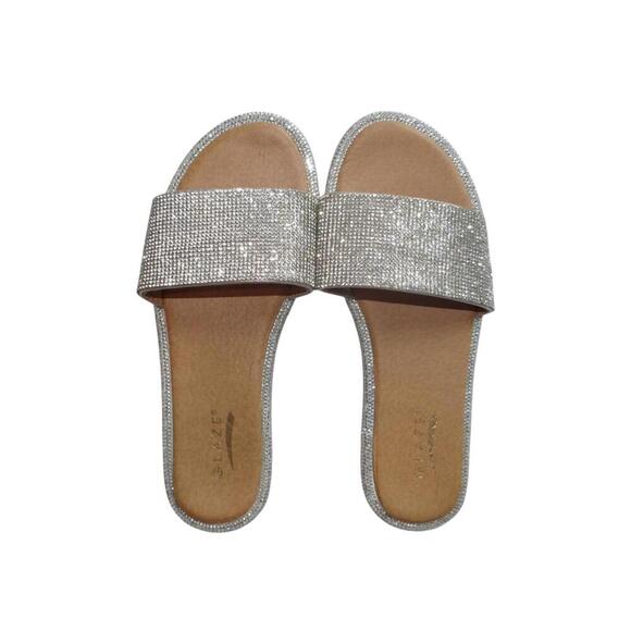 Glaze Elegant Rhinestone Slide Sandals Flats Size 6.5 - Picture 1 of 6